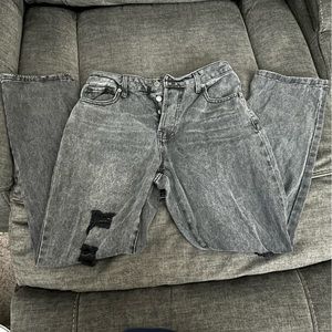 Dark gray ripped jeans